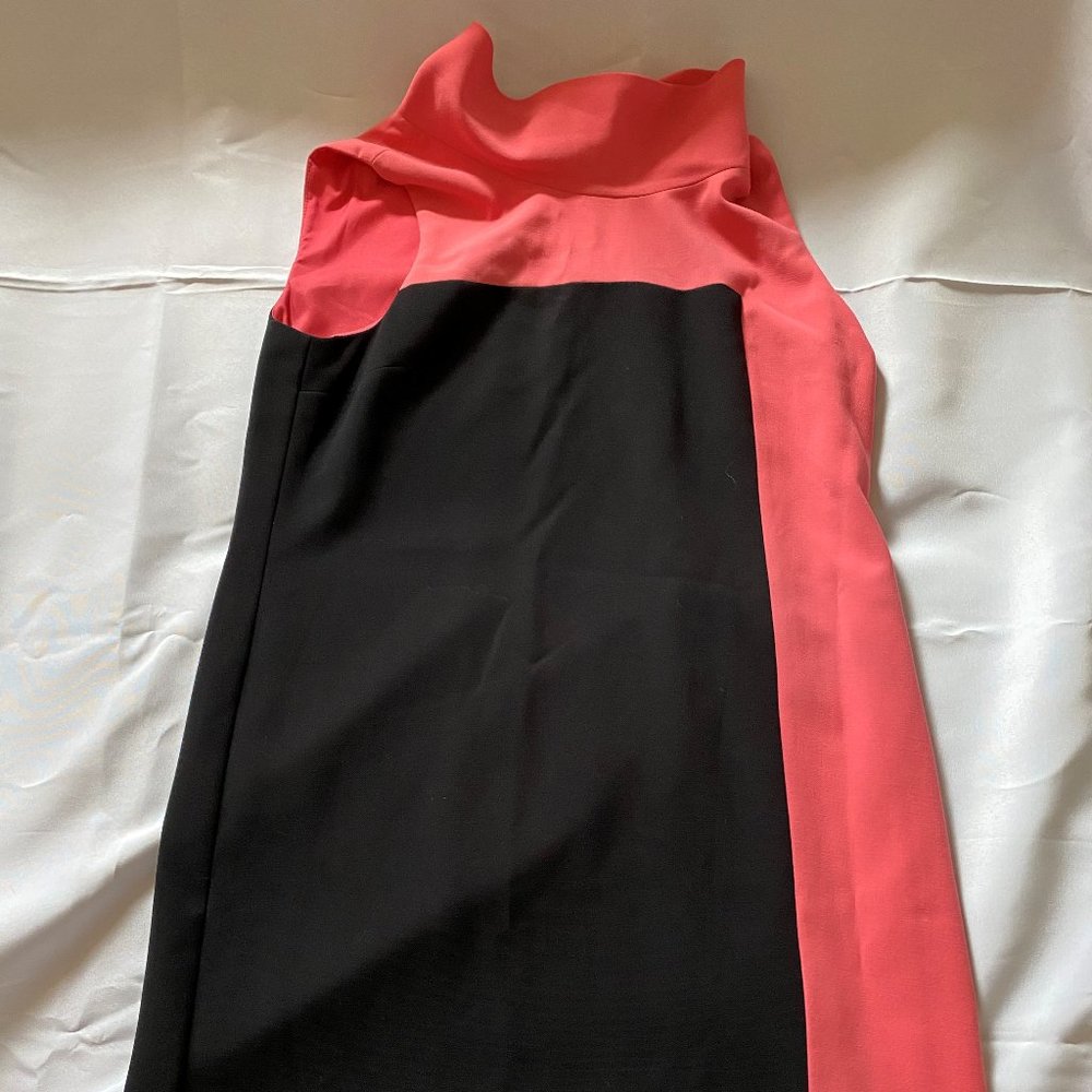 TAHARI: ARTHUR S LEVINE PINK AND BLACK DRESS